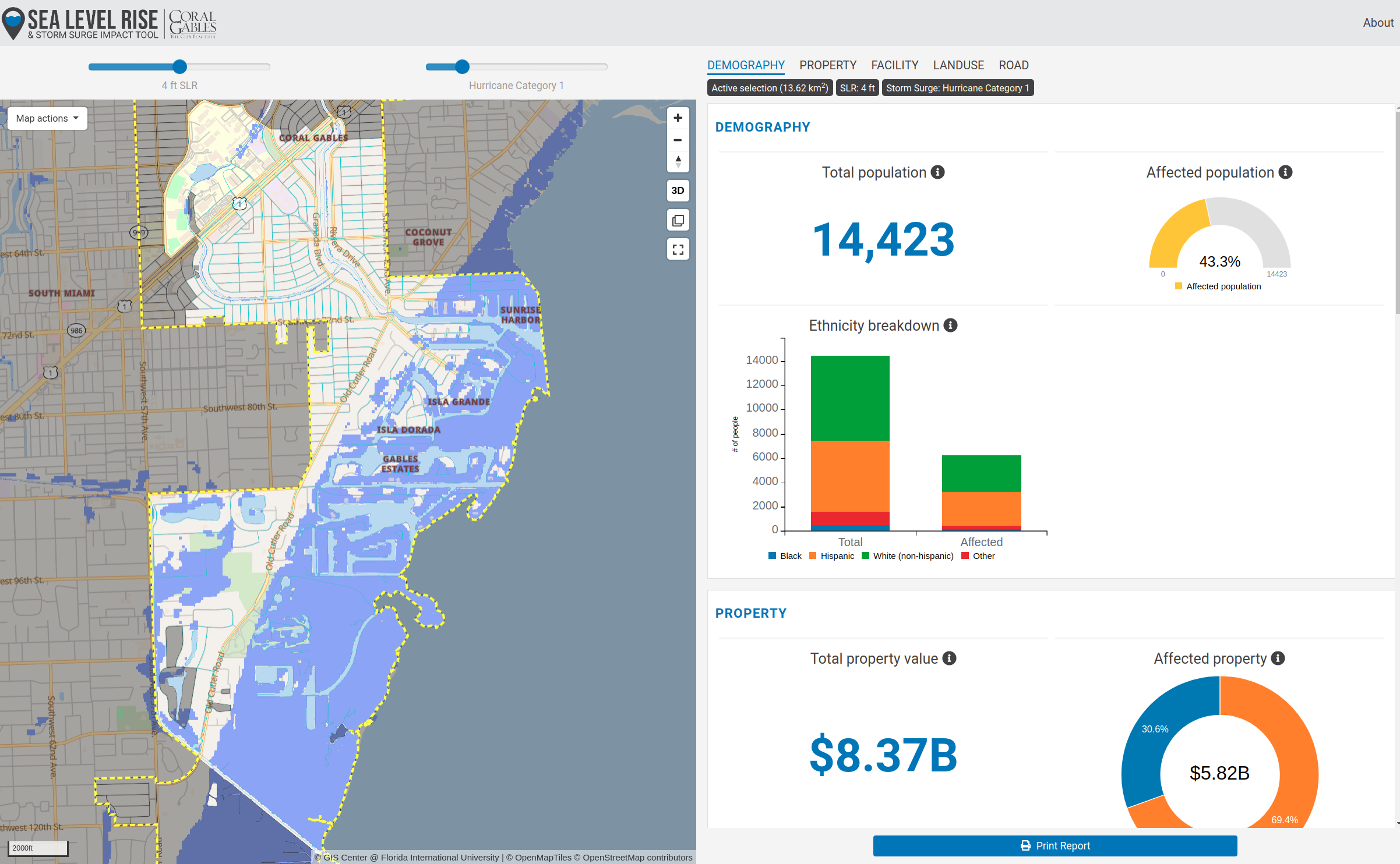 Coral Gables Sea Level Rise Impact Planning Tool